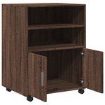 vidaXL Armoire à roulettes chêne marron 60x48x81 cm bois d'ingénierie