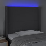 vidaXL Tête de lit à LED Noir 103x16x118/128 cm Tissu