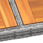 vidaXL Table de jardin gris 250x100x75 cm résine tressée/bois d'acacia