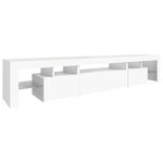vidaXL Meuble TV avec lumières LED Blanc 215x36 5x40 cm