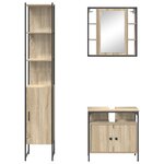 vidaXL Ensemble de mobilier de salle de bain 3 Pièces Chêne sonoma