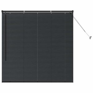 vidaXL Store de Fenêtre avec des rideaux Noir Aluminium