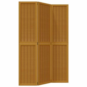 vidaXL Cloison de séparation 3 panneaux marron bois paulownia massif