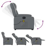 vidaXL Fauteuil inclinable de massage électrique gris similicuir