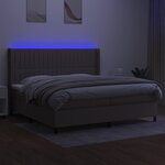 vidaXL Sommier à lattes de lit matelas et LED Taupe 200x200 cm Tissu