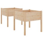 vidaXL Jardinières d'extérieur 2 Pièces 70x70x70 cm bois de pin massif