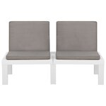 Salon de jardin meuble d'extérieur ensemble de mobilier 6 pièces avec coussins plastique blanc 02_0016847
