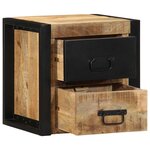 vidaXL Table de chevet 40x35x40 cm bois massif de manguier brut