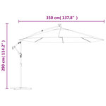 vidaXL Parasol en porte-à-feux et poteau métallique 350 cm Vert