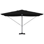 vidaXL Parasol Roma à Bras Déporté Noir et Noir 352 x 251 x 265 cm