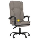 vidaXL Fauteuil de massage inclinable de bureau Taupe Tissu