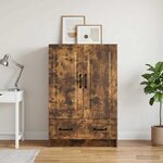 vidaXL Buffet Chêne fumé 66 x 34 5 x 92 cm Bois d'ingénierie