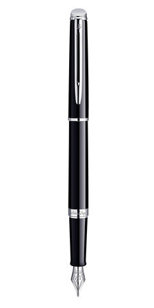 WATERMAN Hemisphere stylo plume, noir brillant, plume fine, attributs palladium, écrin