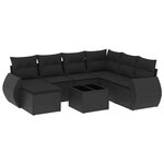 vidaXL Salon de jardin 8 Pièces avec coussins noir résine tressée
