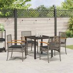 vidaXL Ensemble de salle à manger pour jardin 5 Pièces Gris polyrotin