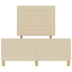 vidaXL Cadre de lit avec tête de lit Crème 160 x 200 cm tissu