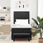 vidaXL Lit à ressorts avec matelas Noir 90 x 200 cm Velours