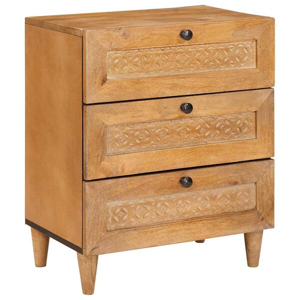 vidaXL Table de chevet avec tiroir Marron clair 50 x 33 x 60 cm