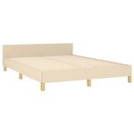 vidaXL Cadre de lit sans matelas crème 140x200 cm tissu
