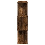 vidaXL Étagère séparatrice de pièce à 3 niveaux chêne fumé 70x24x97 cm