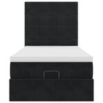 vidaXL Cadre de lit ottoman avec matelas noir 90x190 cm velours