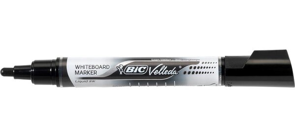 Feutre tableau blanc effaçable à sec LIQUID INK Tank Pointe Ogive Large Noir VELLEDA