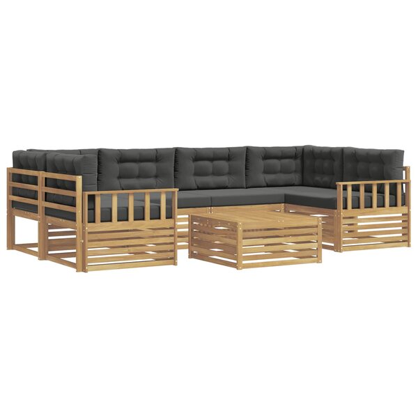 vidaXL Ensemble de canapés d'extérieur 7 pc Blanc et anthracite
