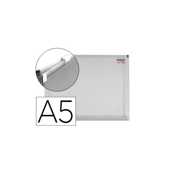 Chemise rapesco 422g a4 210x297mm zip transparent lot 5 unités RAPESCO