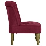 vidaXL Chaises françaises lot de 2 rouge bordeaux tissu