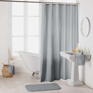 Rideau de douche avec crochets 180x200 cm gris