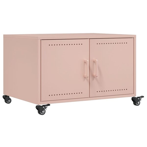vidaXL Table basse rose 68x50x43 5 cm acier