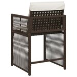 vidaXL Chaises de jardin avec coussins lot de 4 marron résine tressée