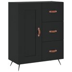 vidaXL Buffet haut Noir 69 5x34x180 cm Bois d'ingénierie