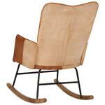 vidaXL Chaise à bascule Marron Cuir véritable et toile