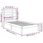 vidaXL Cadre de lit bois massif 75x190 cm petit simple