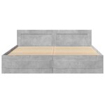 vidaXL Cadre de lit avec tête de lit gris béton 180x200 cm