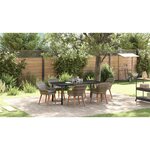 vidaXL Ensemble de salle à manger pour jardin 7 Pièces Gris polyrotin