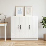 vidaXL Buffet Blanc brillant 89 x 34 5 x 77 cm Bois d'ingénierie