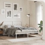 vidaXL Cadre de lit métal sans matelas et tête de lit blanc 150x200 cm