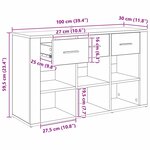 vidaXL Buffet Bois Ancien 100 x 30 x 59 5 cm Bois d'ingénierie