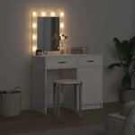 vidaXL Table de Toilette avec tiroir 2 Pièces Blanc 50 x 41 x 135 cm