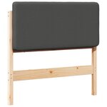 vidaXL Tête de lit capitonnée Brun et gris foncé 75 cm Pin massif