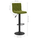 vidaXL Tabourets de bar lot de 2 vert clair velours