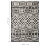 vidaXL Tapis à tissage plat d'extérieur 160x230 cm Rayures noires