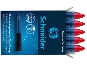 Cartouche roller One Change rouge Boîte 5 pièces x 10 SCHNEIDER
