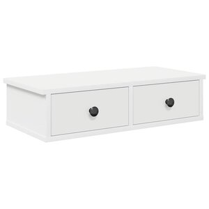vidaXL Étagère murale avec tiroirs blanc 60x28x15 cm bois d'ingénierie