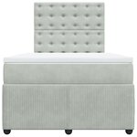 vidaXL Sommier à lattes de lit et matelas Gris clair 120x200cm Velours
