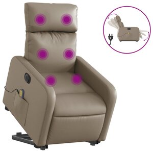 vidaXL Fauteuil inclinable de massage électrique cappuccino similicuir