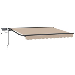vidaXL Cadre de store manuel avec LEDs Beige et Anthracite 3 5 x 2 m