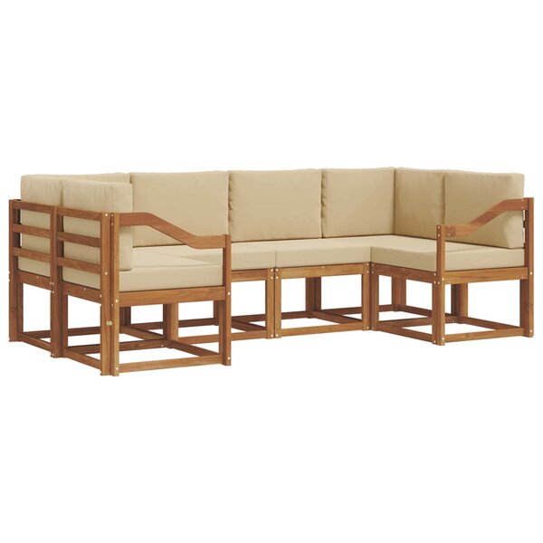 vidaXL Ensemble de canapés d'extérieur 6 pc Naturel et Beige